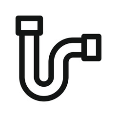 Siphon pipe UI icon, syphon tube simple line user interface vector symbol