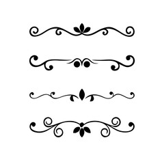 Text dividers with hearts doodle set. Wedding decorative elements. Divider ornament, borders, arrows. Hand drawn vector illustration isolated on white background
