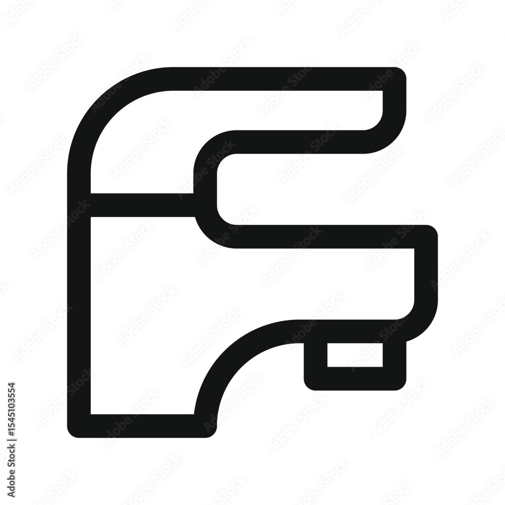 Poster single lever faucet ui icon, single handle faucet simple line user interface vector symbol
