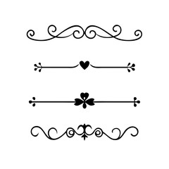 Fototapeta premium flowers, design elements.Vector design element.Gold text dividers doodle set. Wedding decorative elements. ornament, borders, floral, vintage line separators. Hand drawn vector illustration.