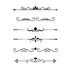 flowers, design elements.Vector design element.Gold text dividers doodle set. Wedding decorative elements. ornament, borders, floral, vintage line separators. Hand drawn vector illustration.