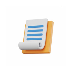 3D Render of Document Icon  Clean, Modern Design for Business and Website
