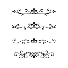flowers, design elements.Vector design element.Gold text dividers doodle set. Wedding decorative elements. ornament, borders, floral, vintage line separators. Hand drawn vector illustration.