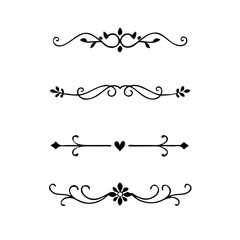 flowers, design elements.Vector design element.Gold text dividers doodle set. Wedding decorative elements. ornament, borders, floral, vintage line separators. Hand drawn vector illustration.