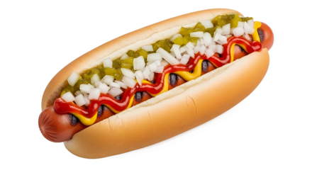 Classic Hot Dog with Relish Ketchup and Mustard