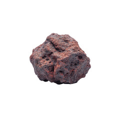 Detailed Close-Up of a Rough, Textured Rock with Unique Coloration and Natural Patterns on a White Background Transparent background or png