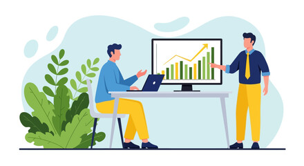 Business Growth Strategy Meeting Analyzing Data and Charts for Success
