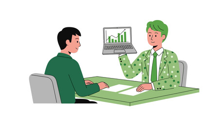 Business Consulting  Financial Growth Strategy Meeting Illustration