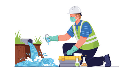 Water Quality Inspection Environmental Technician Testing Effluent