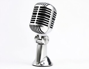 Fototapeta premium retro microphone isolated on white