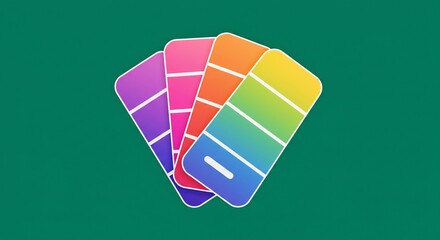 Vibrant Color Swatches on Green Background