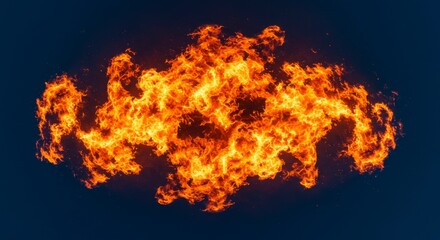 Fiery explosion in the darkness