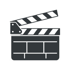Fototapeta premium Simple Black and White Clapperboard Icon