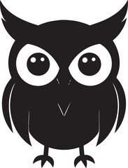 Owl Head Silhouette in Black | Wild Bird Face Illustration Vector Format