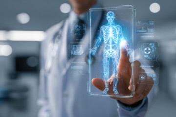 Telemedicine AI technology, doctor use AI telemedicine for diagnosis, care, health and treatment patient in future, Medical research and development innovation technology to improve healthcare