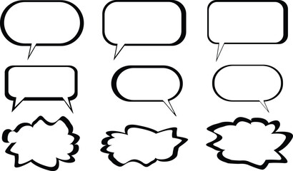 Obraz premium Speech bubble, speech balloon, speak bubble text set, chat bubble line art icon for apps and websites. white backgaund