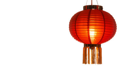 A red lantern with gold designs isolated