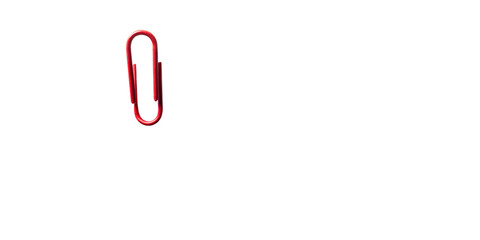 Obraz premium Red paperclip on white background