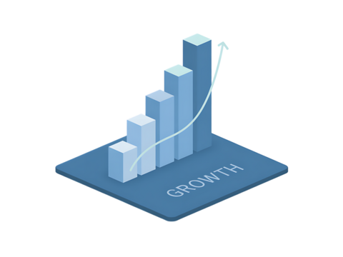  blue business growth isolated