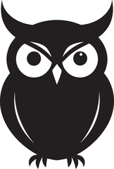 Owl Head Silhouette in Black | Wild Bird Face Illustration Vector Format