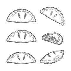 doodle icon illustration calzone