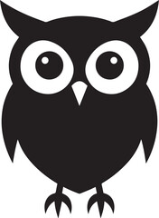 Owl Head Silhouette in Black | Wild Bird Face Illustration Vector Format