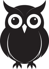 Owl Head Silhouette in Black | Wild Bird Face Illustration Vector Format