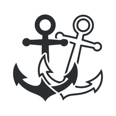 Simple black and white anchor graphic design