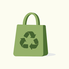 vector illustration of recycle bag with recycle symbol