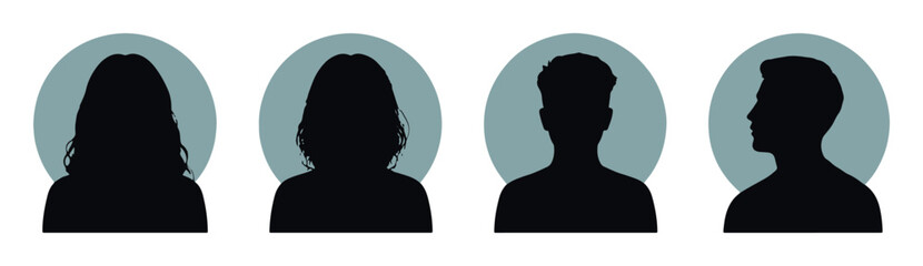 Default User Profile Avatar Silhouette Icon Set