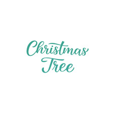 create a handwritten typography of graphic T-shirt design text "Christmas tree