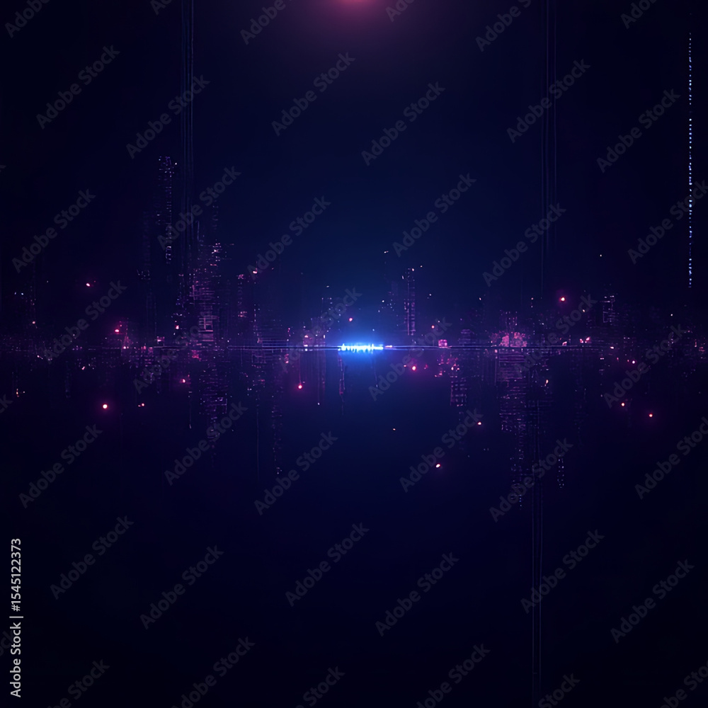 Poster abstract background with stars abstract close up view of a glowing circuit board with intricate line