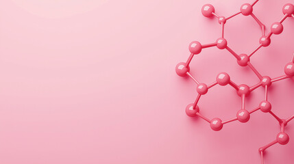 Pink chemical bonding structure on a pink background