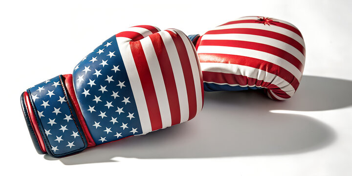 American Flag Boxing Gloves Patriotic Sports Gear USA Theme
