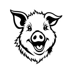vector illustration of a pig head