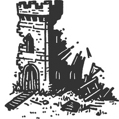 Fototapeta premium Another Cycle of Ruin Vintage Illustration Vector