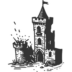 Another Cycle of Ruin Vintage Illustration Vector