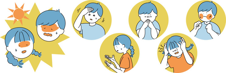 熱中症症状アイコンセット