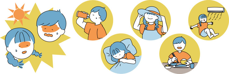 熱中症対策アイコンセット
