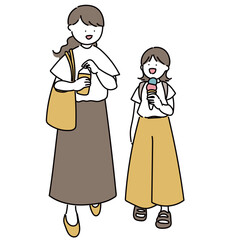 夏を満喫する人々_お買い物