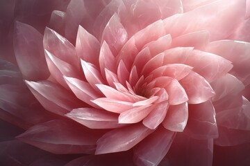 Delicate pink flower with layered petals showcasing soft textures and gradients in gentle light