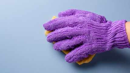 Fototapeta premium Exfoliating glove scrubbing back area gently