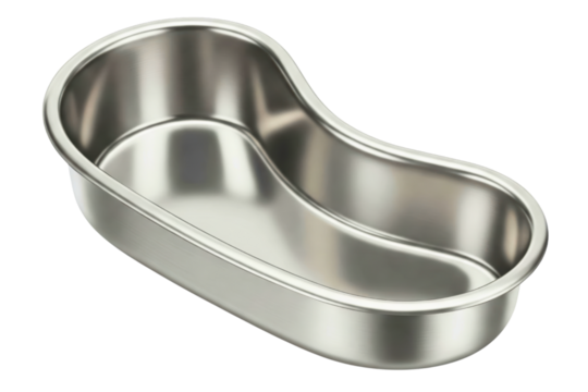 Stainless steel basin isolated on a transparent background