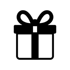 Gift box with ribbon bow icon with transparent background symbolizing gift shop packaging and present wrapping