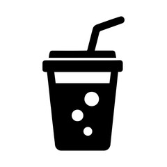 Drink cup with straw icon with transparent background symbolizing soda beverage and refreshment drink
