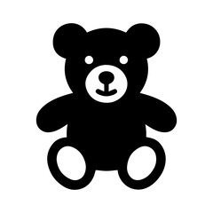 Plush toy teddy bear icon with transparent background symbolizing childhood comfort and soft toy
