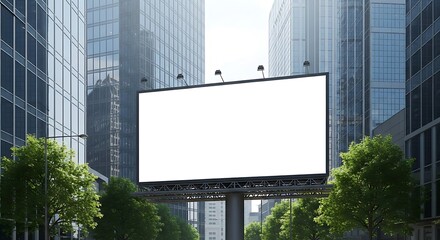 Blank Billboard Mockup Cityscape Advertising Space