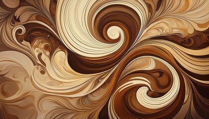 abstract swirl pattern in brown and beige
