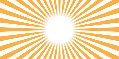Sun ray vector background. Radial beam sunrise or sunset light retro design illustration. geometric ray sun texture design wallpaper.
