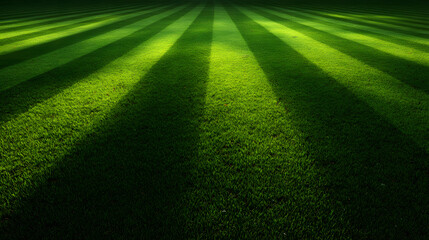 Naklejka premium Lush Green Grass Lawn Parallel Light Stripes parallel lines